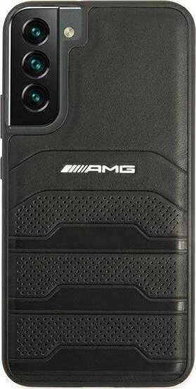Mercedes AMG AMHCS22MGSEBK S22+ S906 juodos spalvos kietas dėklas Leather Debossed Lines