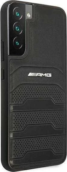 Mercedes AMG AMHCS22MGSEBK S22+ S906 juodos spalvos kietas dėklas Leather Debossed Lines
