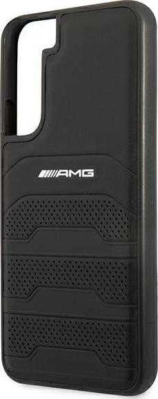 Mercedes AMG AMHCS22MGSEBK S22+ S906 juodos spalvos kietas dėklas Leather Debossed Lines