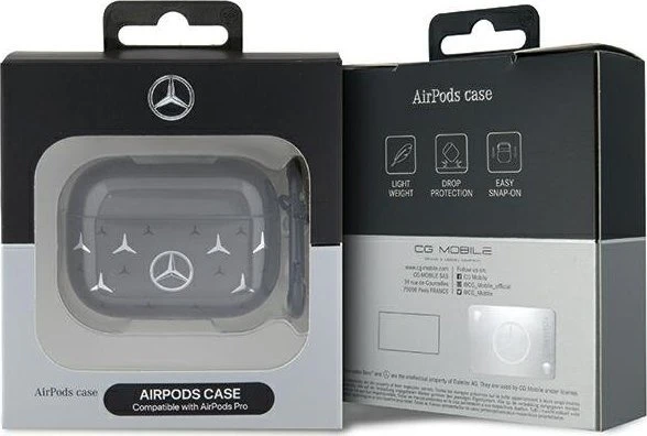 Mercedes MEAP8DPMGS AirPods Pro dėklas, juodos spalvos, Large Star Pattern