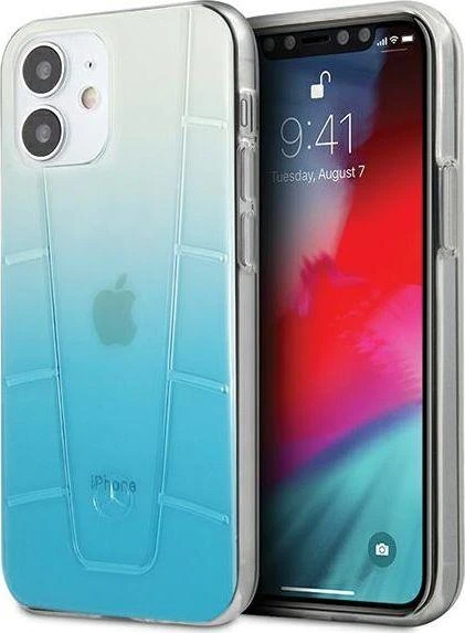 Mercedes MEHCP12SCLGBL Apple iPhone 12 mini 5,4″ mėlynas kietas dėklas skaidrus Line