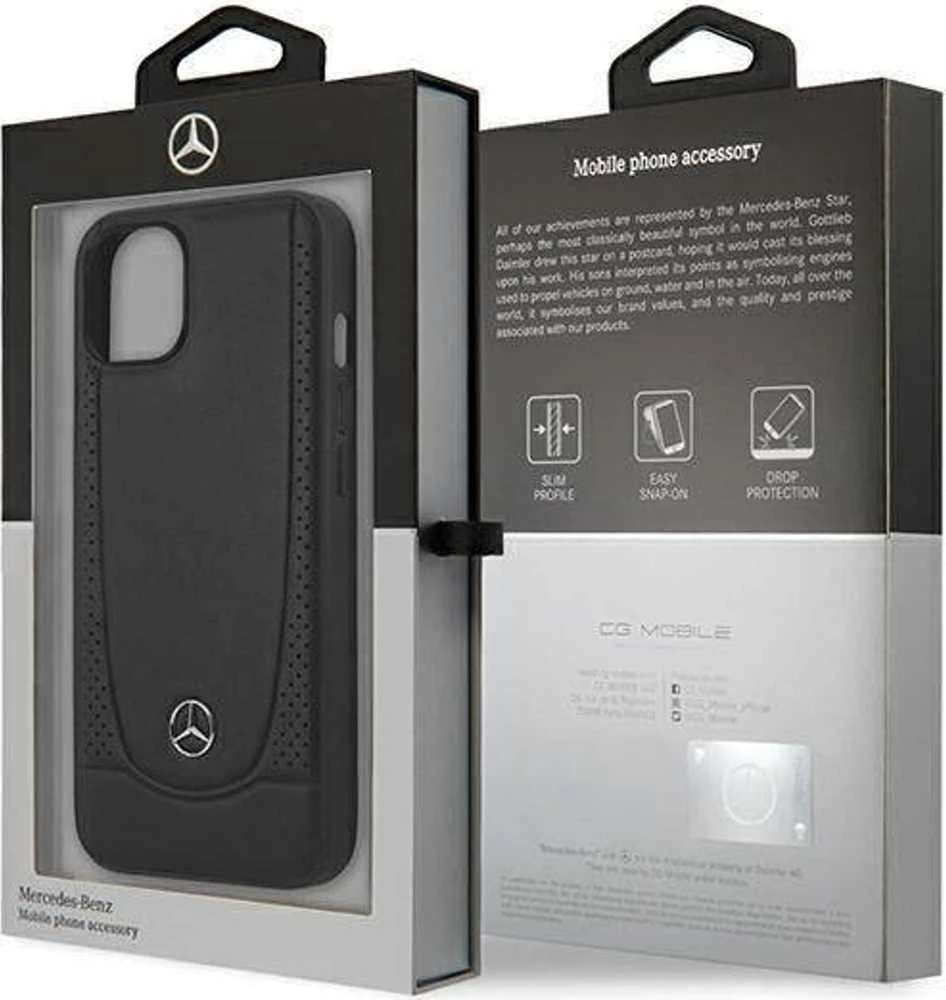 Mercedes MEHCP15MARMBK Apple iPhone 15 Plus / 14 Plus 6.7″ juodos spalvos kietas dėklas Leather Urban