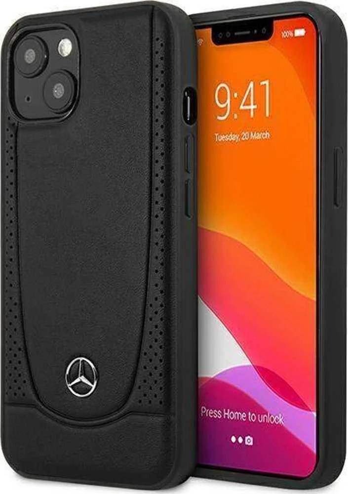 Mercedes MEHCP15MARMBK Apple iPhone 15 Plus / 14 Plus 6.7″ juodos spalvos kietas dėklas Leather Urban