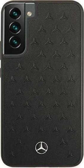 Mercedes MEHCS22MPSQBK S22+ S906 juodos spalvos kietas dėklas Leather Stars Pattern