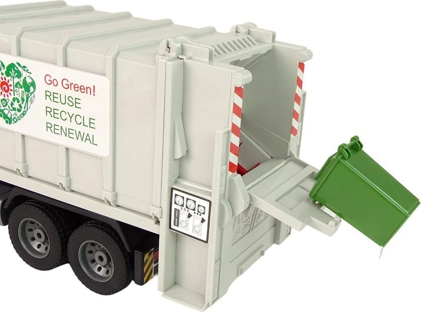 Double E Nuotoliniu būdu valdomas sunkvežimis RC Garbage Truck Mercedes-Benz Antos, oranžinis