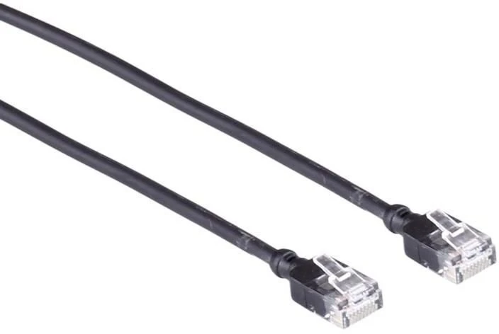 Mercodan Tinklo kabelis RJ-45, Cat.6a, U/UTP, LSZH, Slim, juodas, 10 m (371928100)