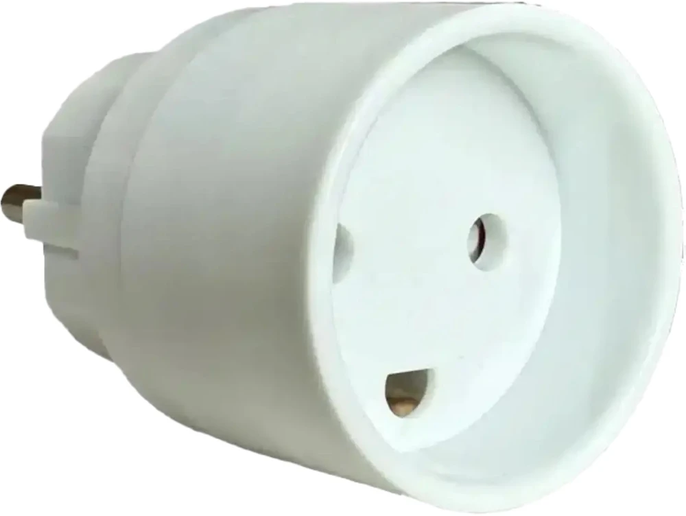 Mercodan E-Line kištuko adapteris iš Schuko/Pin-žemės į DK M/žemės, 250V, 16A, baltas