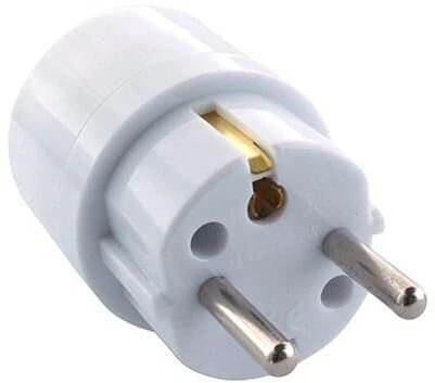 Mercodan E-Line kištuko adapteris iš Schuko/Pin-žemės į DK M/žemės, 250V, 16A, baltas