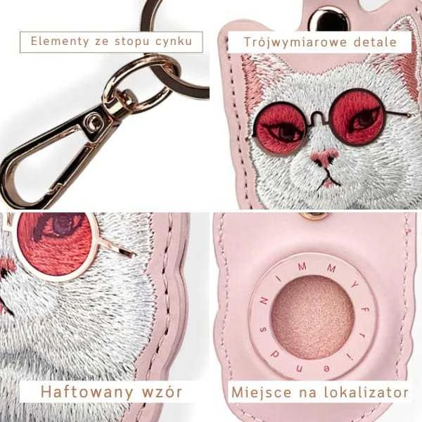 Dėklas daiktų ieškikliuir Nimmy Glasses Cool Cat rožinės spalvos
