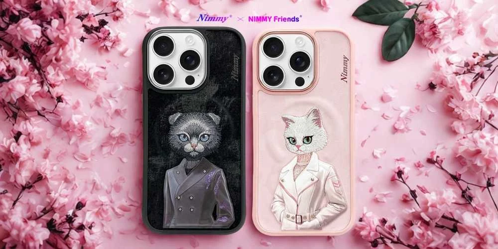 „Nimmy Magnetic“ madingas mielas augintinio formos „MagSafe“ dėklas, skirtas „iPhone 16 Pro Max“ – rožinis