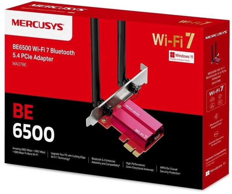 MERCUSYS MA37BE WiFi7 PCIe adapteris su antenomis