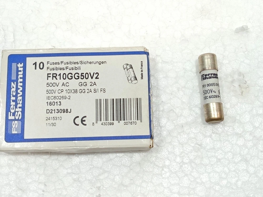 Mersen Nordic Ab MERSEN Saugiklio įdėklas cilindrinis 10x38mm 500VAC gG 2A D213098