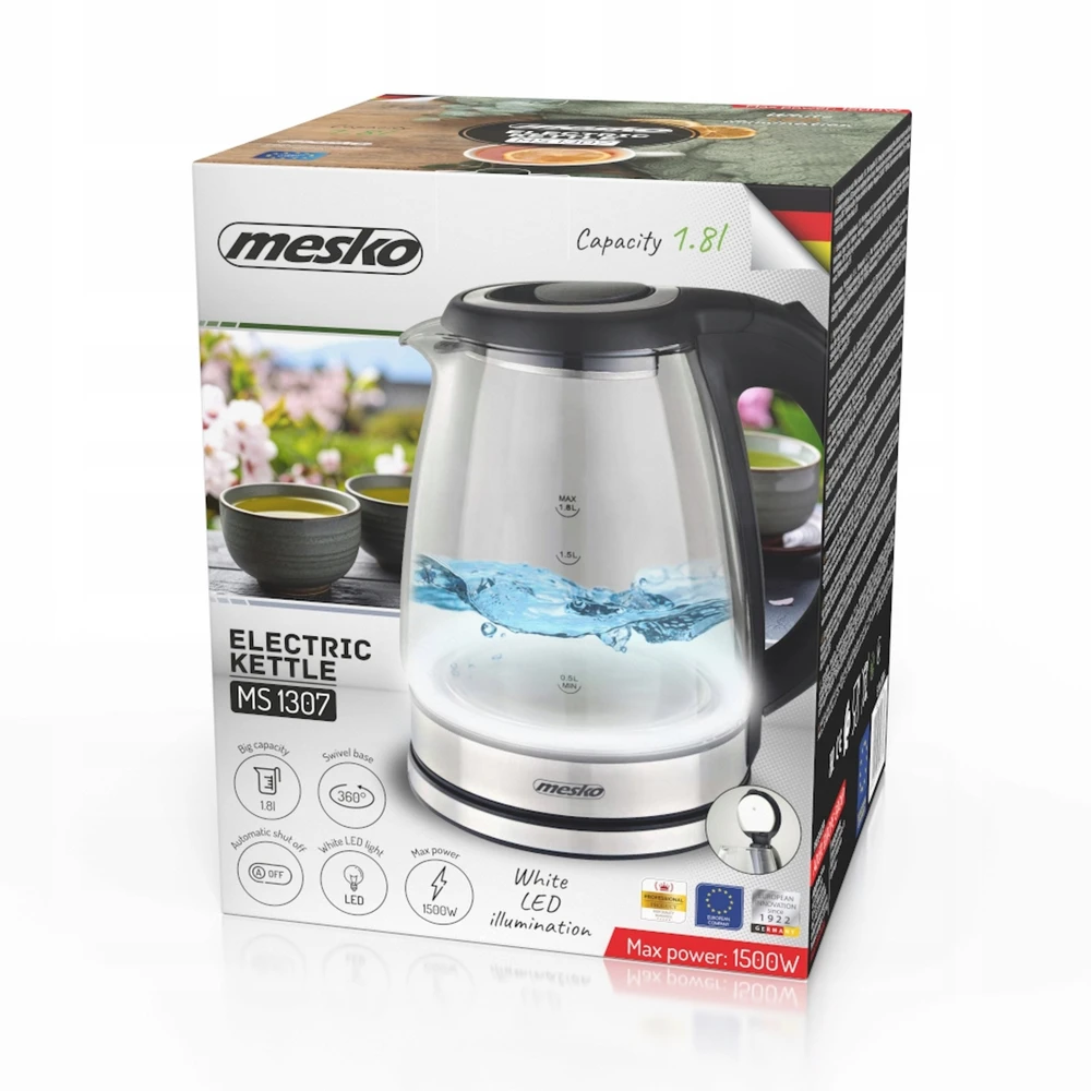 Adler Mesko MS 1307 Glass Electric Virdulys 1.8 L