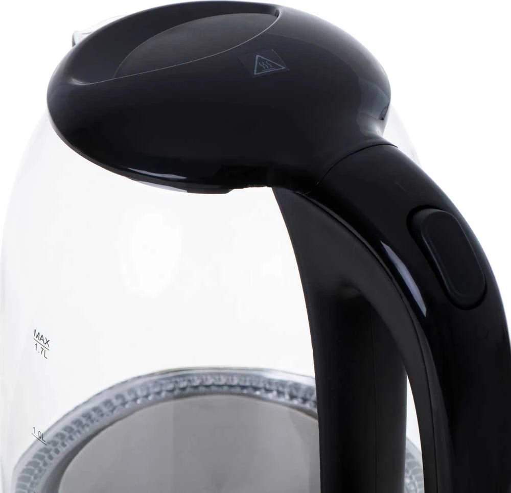 Mesko | Virdulys | MS 1302b | Electric | 2200 W | 1.7 L | Glass | 360° rotational base | Juodas