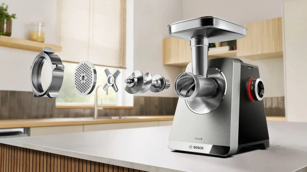 Bosch MFWS820M Serija 8, Mėsmalė, MultiPower, 2500 W, Nerūdijančio plieno