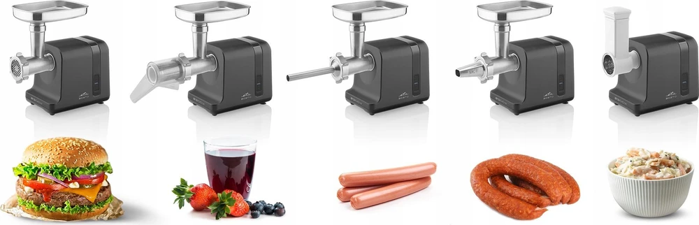 Mėsmalė ETA | Meat grinder | ETA607590000 Besto | Juodas/Stainless Steel | 2500 W | Greičių skaičius 1 | Throughput (kg/min) 2.9 | Sausage stuffing, fine grinding, coarse grinding, medium grinding, grating, fruit press