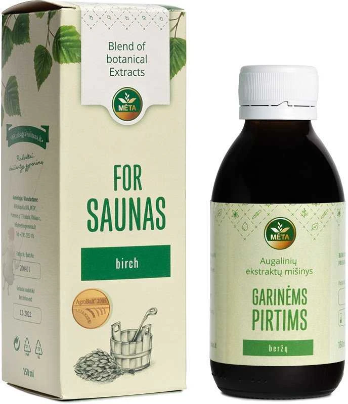 Garinės pirties beržų ekstraktas MĖTA, 150 ml