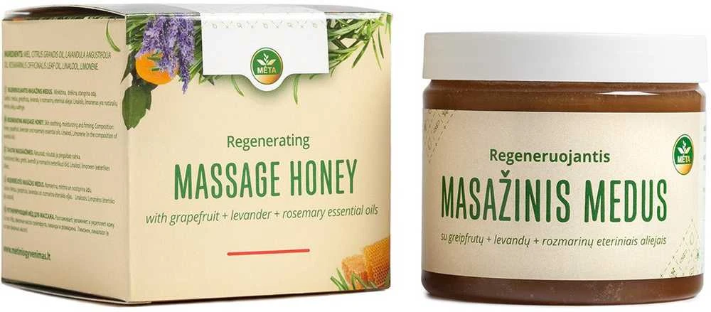 Regeneruojantis masažinis medus MĖTA, 250 g