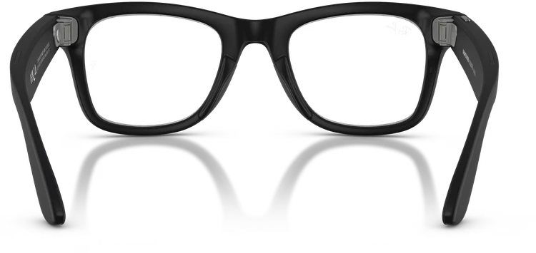 Išmanieji akiniai RayBan Meta Wayfarer Gen 2, juodi rėmeliai ir skaidraus-pilko gradiento lęšiai, standartinis dydis