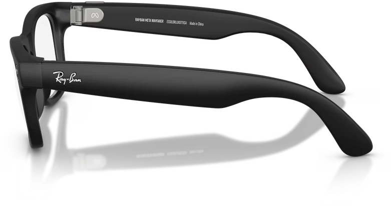 Išmanieji akiniai RayBan Meta Wayfarer Gen 2, juodi rėmeliai ir skaidraus-pilko gradiento lęšiai, standartinis dydis