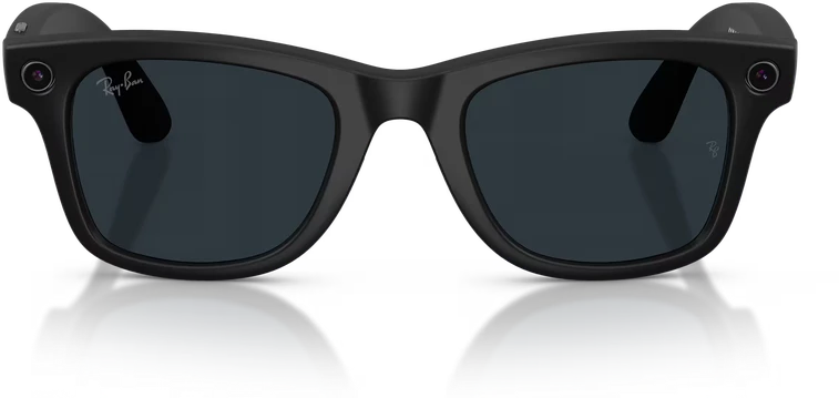 Išmanieji akiniai RayBan Meta Wayfarer Gen 2, juodi rėmeliai ir skaidraus-pilko gradiento lęšiai, standartinis dydis
