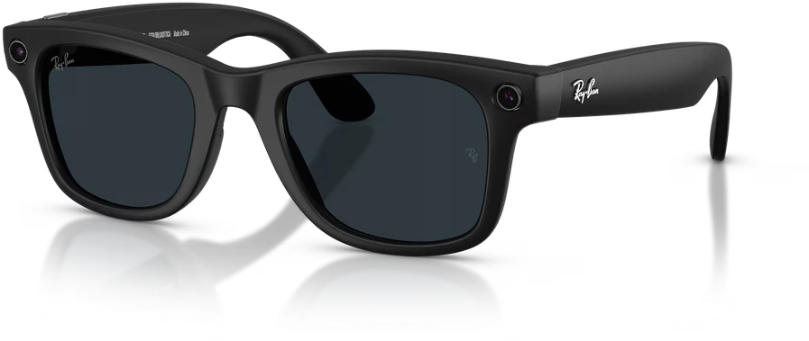 Išmanieji akiniai RayBan Meta Wayfarer Gen 2, juodi rėmeliai ir skaidraus-pilko gradiento lęšiai, standartinis dydis