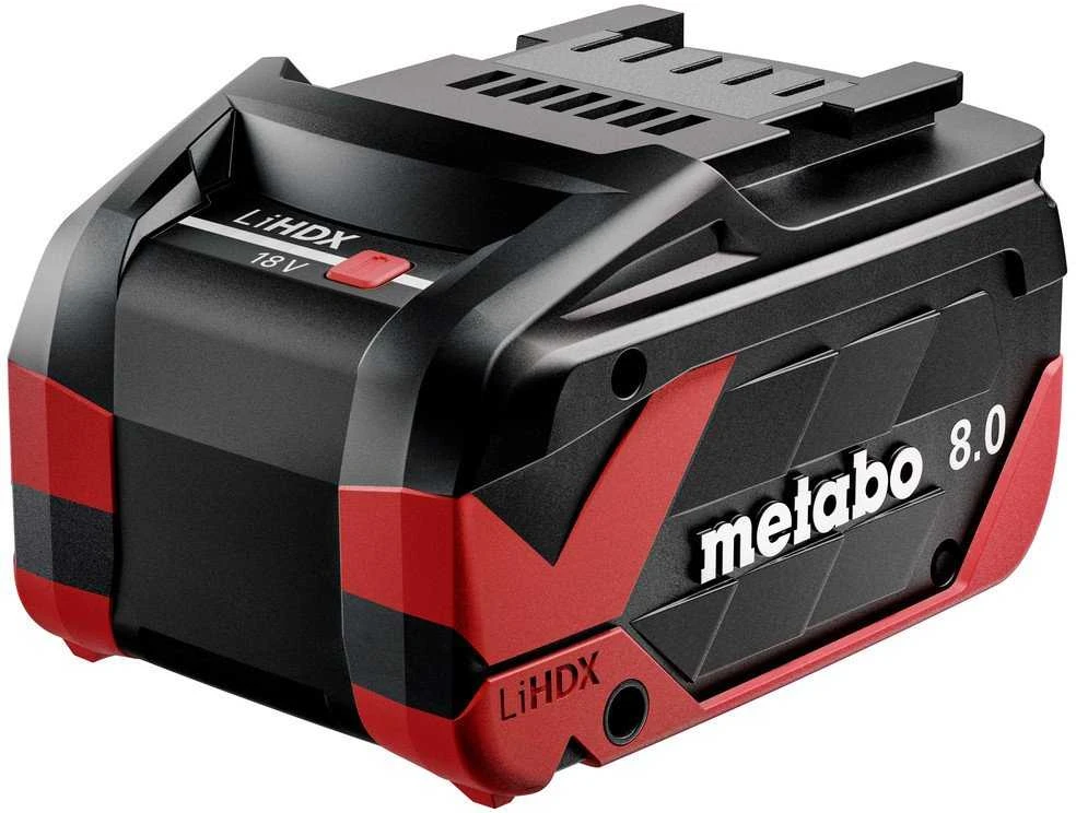 Metabo LiHDX 18 V 8 Ah akumuliatorius iš šono