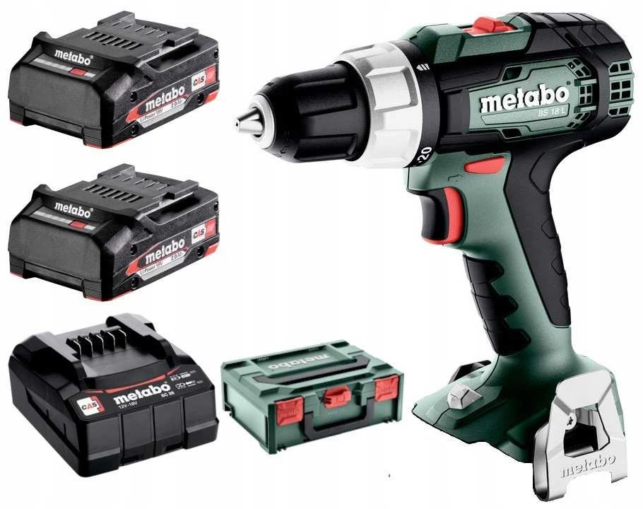 Suktuvas-gręžtuvas Metabo BS 18 L; 18 V; 2x2,0 Ah akum.