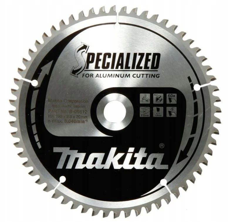 Makita T.C.T. pjūklas SPECIALIZED 260X2.4X30mm -5° T100 B-33336 T.C.T • 260 x30 mm • T100 • -5° • Aliuminiui