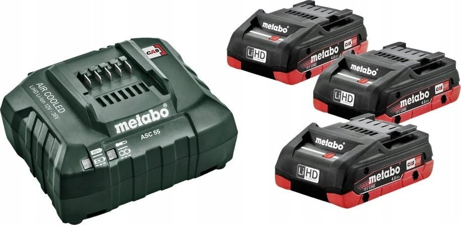 Metabo Įkroviklio ir akumuliatorių 3 x 4,0 Ah rinkinys (685132000), 18 V