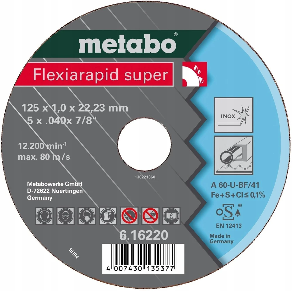 Metabo Metabo „Flexiarapid super“ 180x1,6 x22,23 nerūdijantis plienas