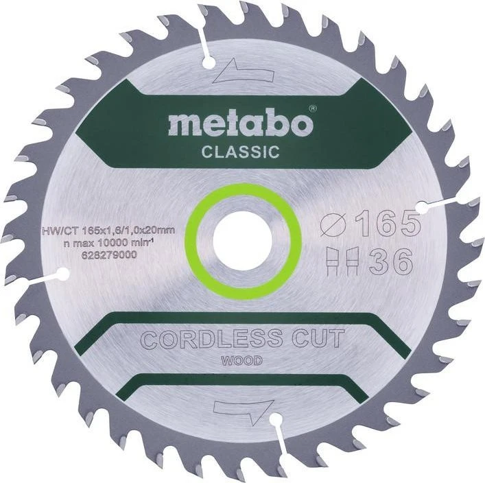 METABO DISKINIS PJŪKLAS HW/CT 165x20x36z AKUMULIATORINIS MEDIENOS PJOVIMAS CLASSIC