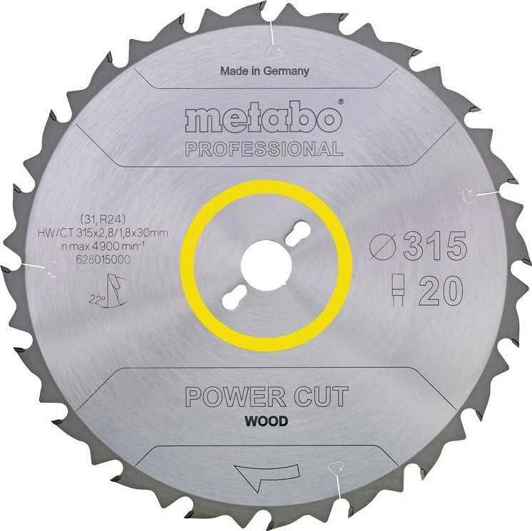 Pjovimo diskas medienai Metabo 628015000; 315x30 mm; Z20; 22°