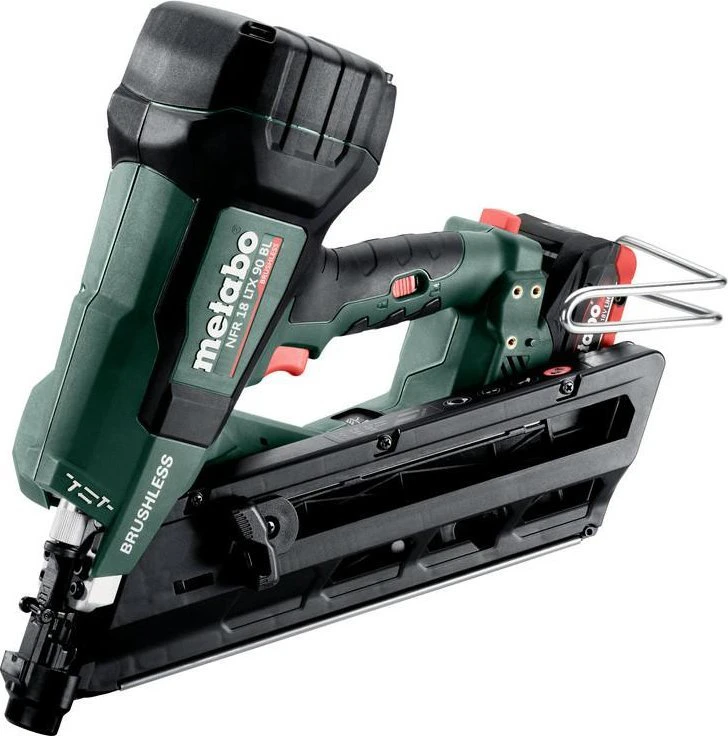 METABO NFR 18 LTX 90 BL 2x4.0Ah LiHD 34` 50-90 mm METABOX vinių kalimo įrankis