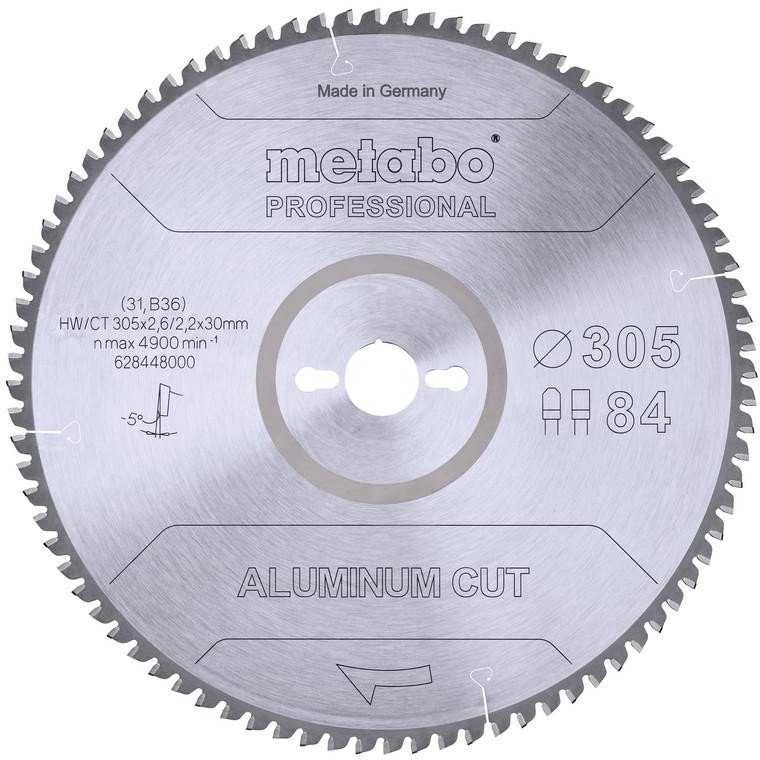 Pjovimo diskas aliuminiui Metabo FZ/TZ Aliuminio cut professional; 305x30x84 mm; -5°