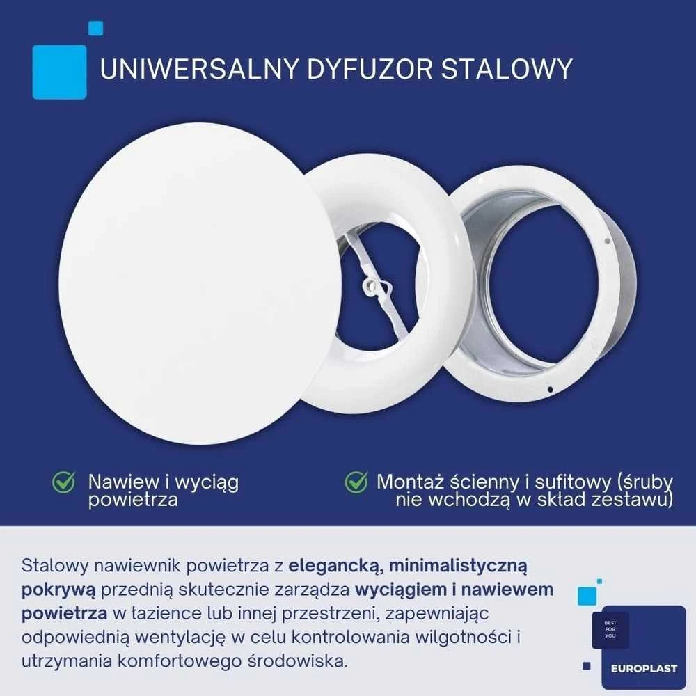 Drėkintuvas Difuzorius Europlast DMT100, balta, 100 mm