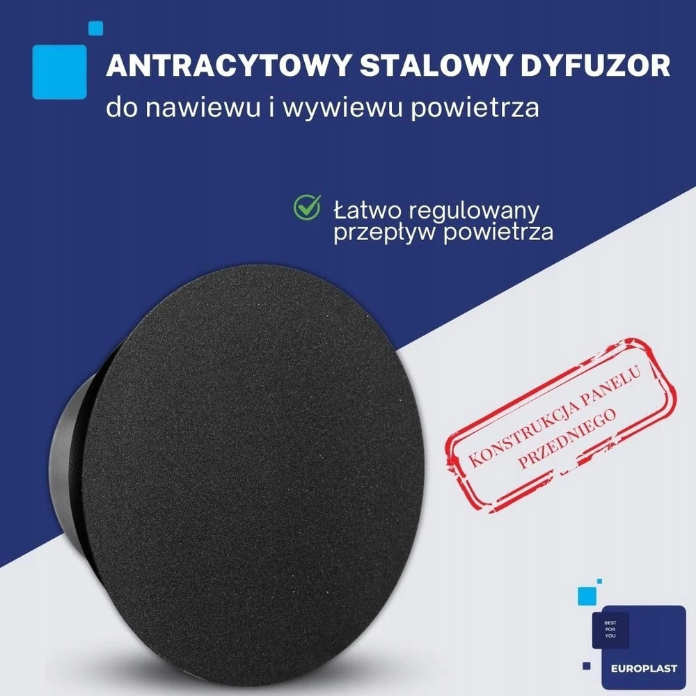 Drėkintuvas Difuzorius Europlast DMT100A, antracito, 100 mm