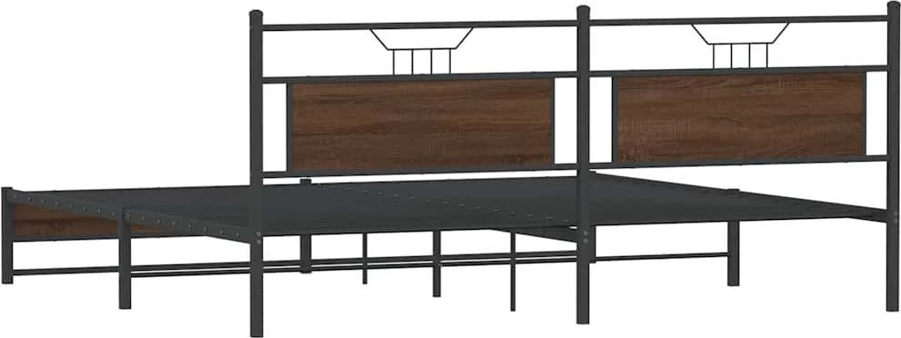 Lovos rėmas be čiužinio, rudas ąžuolo, 200x200cm, metalas