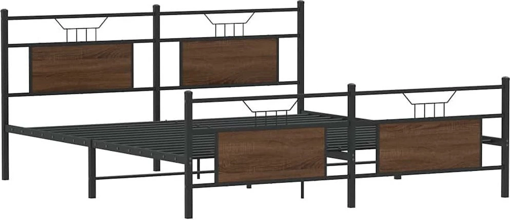 Lovos rėmas be čiužinio, rudas ąžuolo, 180x200cm, metalas