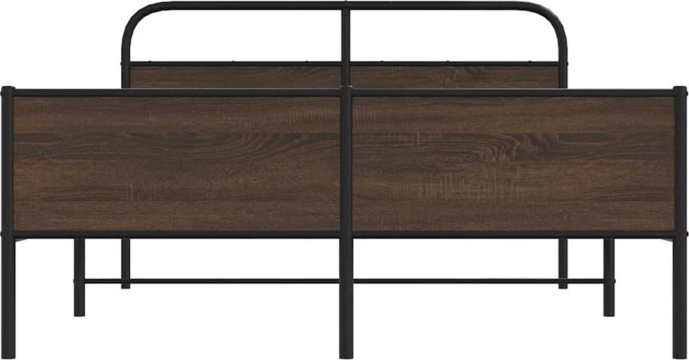 Lovos rėmas be čiužinio, rudas ąžuolo, 150x200cm, metalas