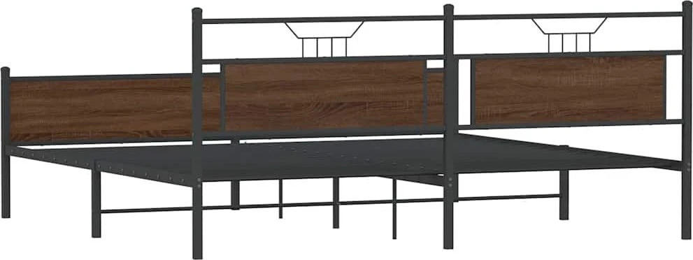 Lovos rėmas be čiužinio, rudas ąžuolo, 200x200cm, metalas
