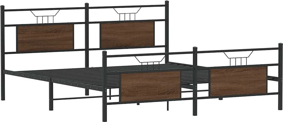 Lovos rėmas be čiužinio, rudas ąžuolo, 160x200cm, metalas