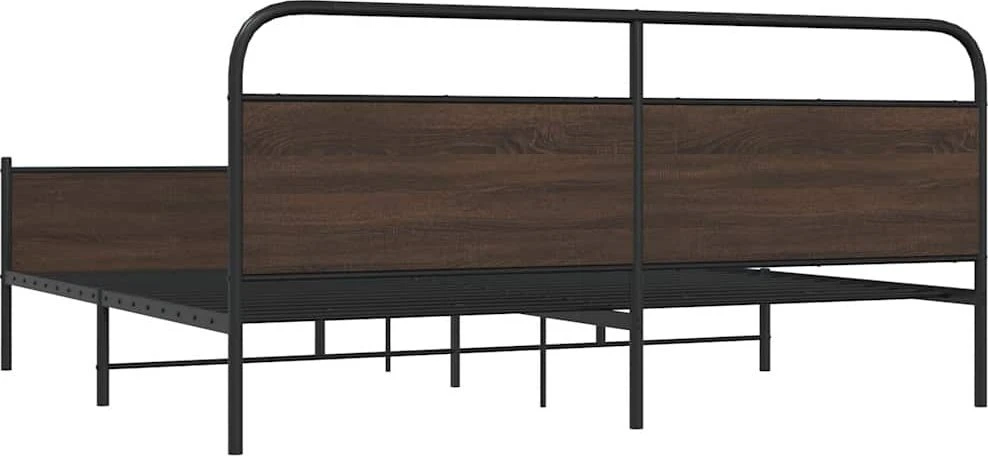 Lovos rėmas be čiužinio, rudas ąžuolo, 180x200cm, metalas