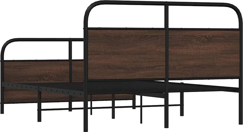 Lovos rėmas be čiužinio, rudas ąžuolo, 140x200cm, metalas