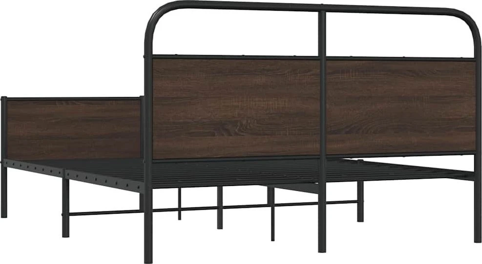 Lovos rėmas be čiužinio, rudas ąžuolo, 160x200cm, metalas