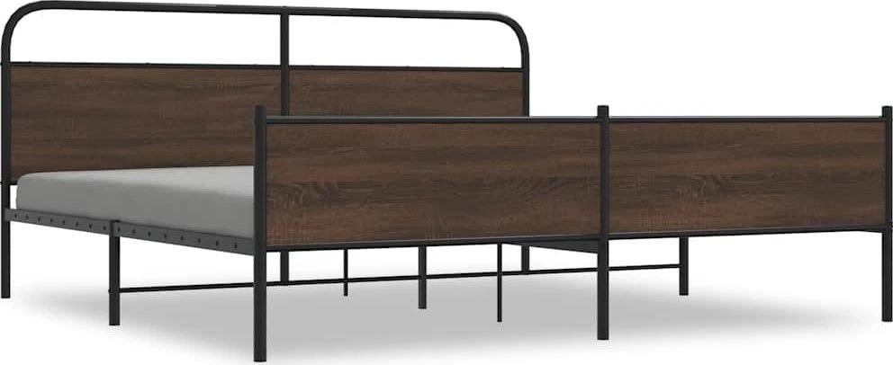 Lovos rėmas be čiužinio, rudas ąžuolo, 180x200cm, metalas
