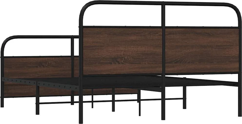 Lovos rėmas be čiužinio, rudas ąžuolo, 150x200cm, metalas