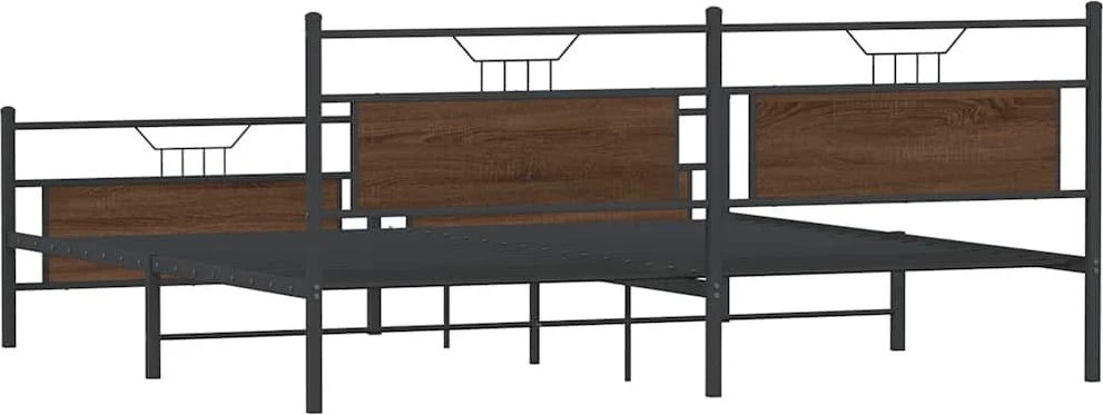 Lovos rėmas be čiužinio, rudas ąžuolo, 200x200cm, metalas