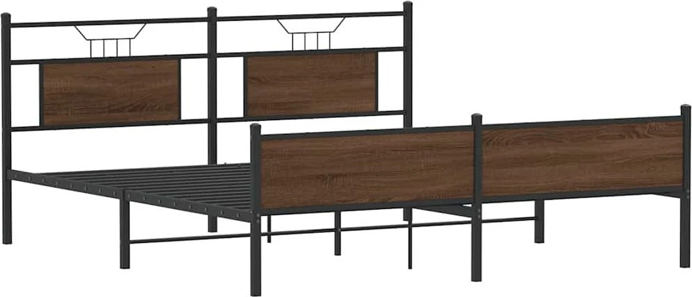 Lovos rėmas be čiužinio, rudas ąžuolo, 160x200cm, metalas