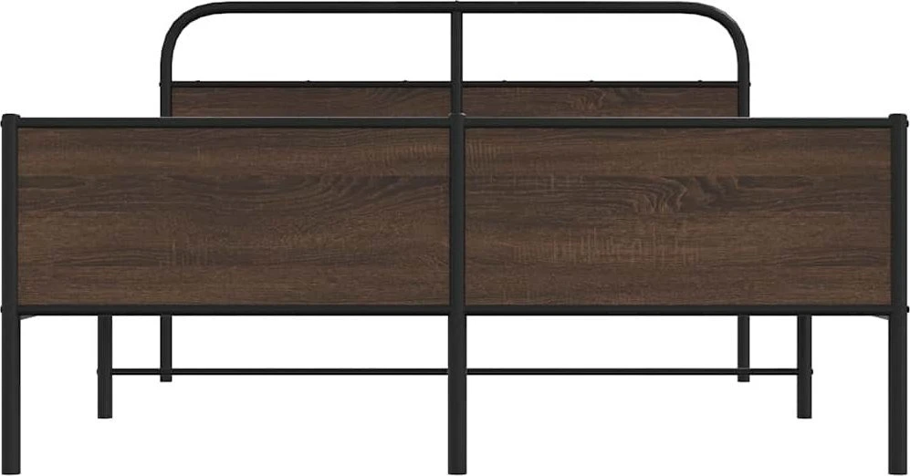 Lovos rėmas be čiužinio, rudas ąžuolo, 160x200cm, metalas